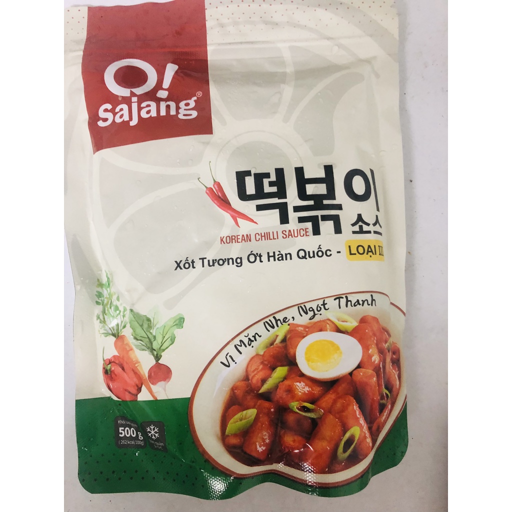 sốt tương ớt số 3 nấu bánh gạo tokbokki gói 500g