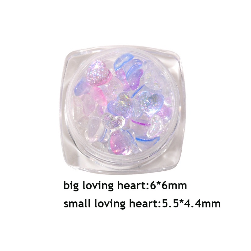 1 Hộp Đá Pha Lê 3D Trong Suốt Hình Trái Tim Trang Trí Móng Tay Nghệ Thuật