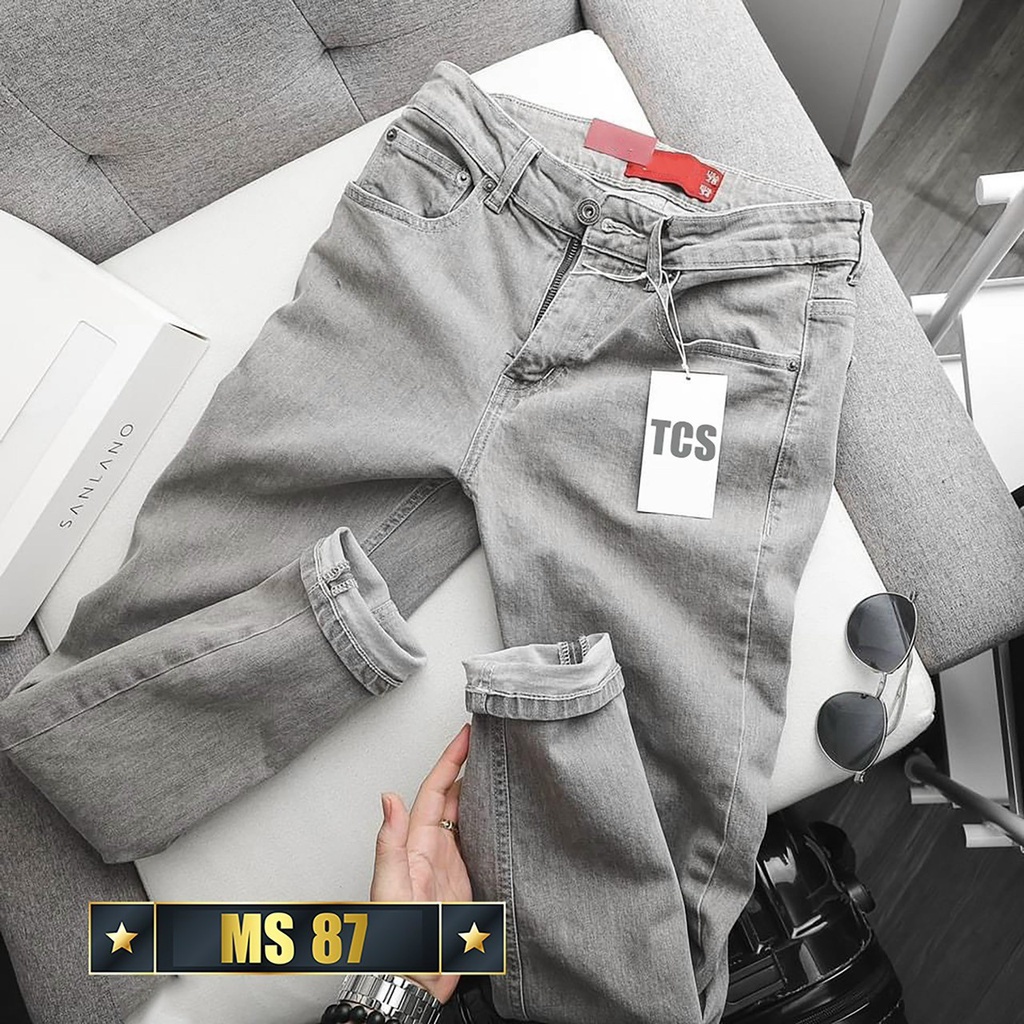 Quần jean nam xám chất jean cao cấp co giãn,mẫu chuẩn shop phong cách hàn quốc D&D_FASHION MS87
