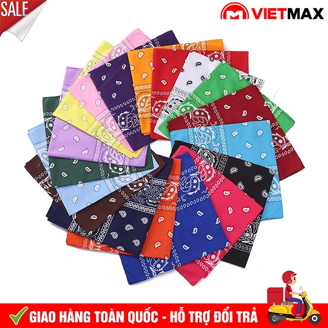 💎 Khăn Headband Bandana Đội Đầu, Đeo Trán, Băng Đô Họa Tiết Nam Nữ ( 55x55 cm)