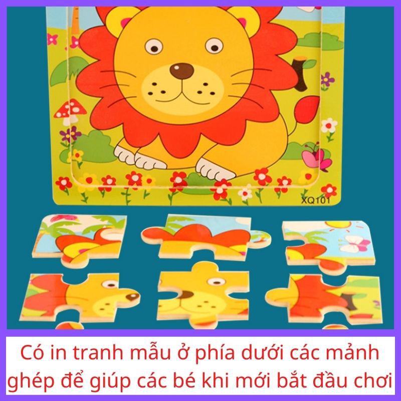 Đồ Chơi Tranh Ghép Xếp Hình 9 Mảnh Cho Bé