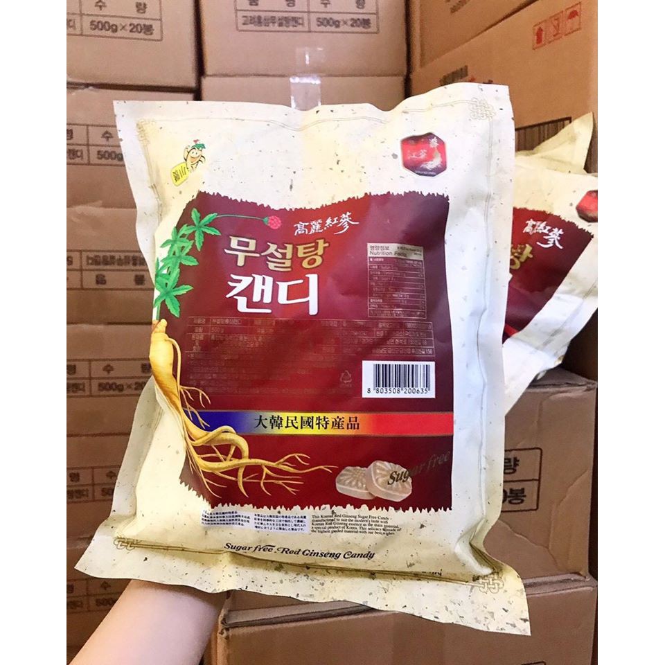 KẸO HỒNG SÂM KHÔNG ĐƯỜNG 500G