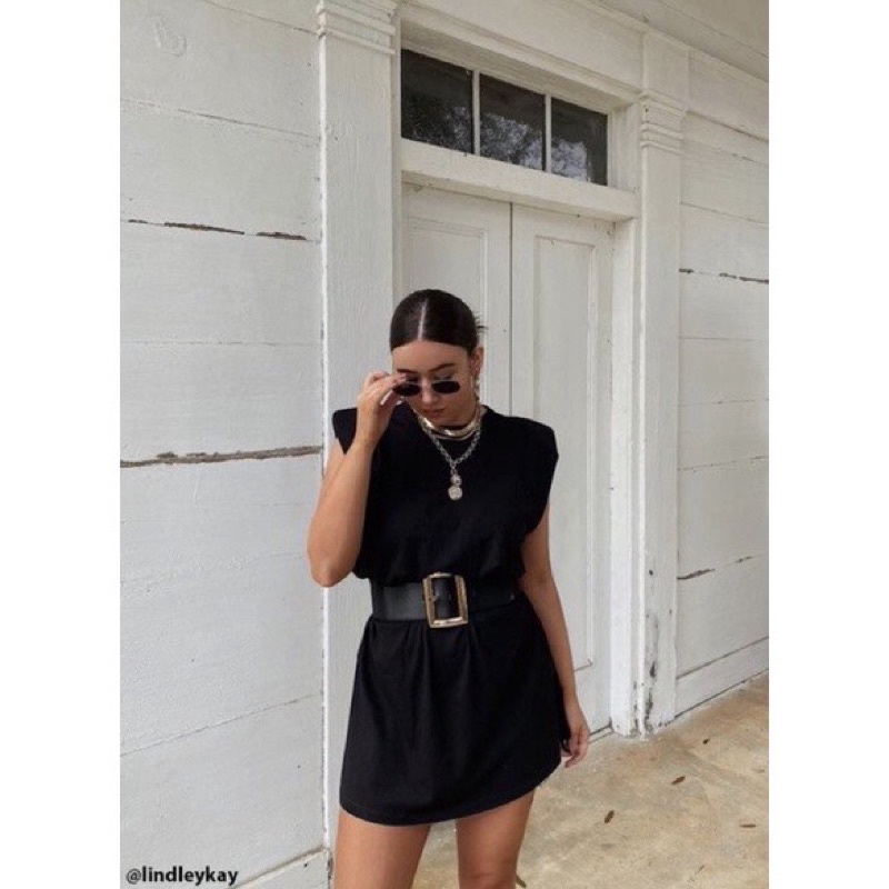 Đầm suông độn vai f21