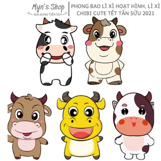 Phong Bao Lì Xì Hoạt Hình, Lì Xì Chibi Cute Tết Tân Sửu 2021