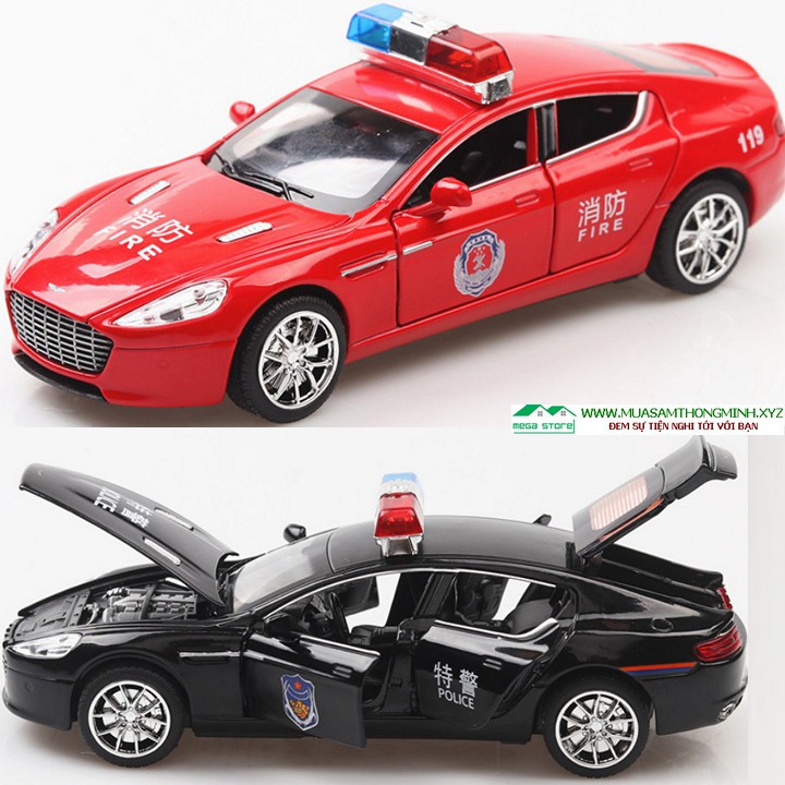 Mô hình xe cảnh sát Aston Martin 6 Police bằng kim loại - Tỷ lệ 1:32