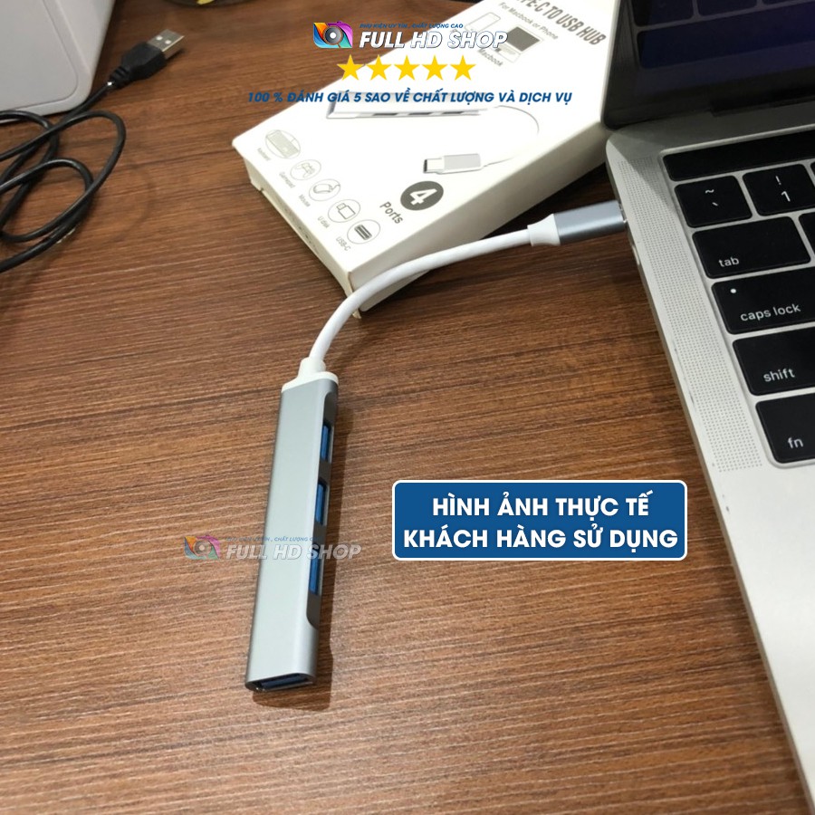 Cổng Chuyển Đổi Type C Sang USB Phụ Kiện Macbook Chia Cổng USB Full HD Shop Mã HD04