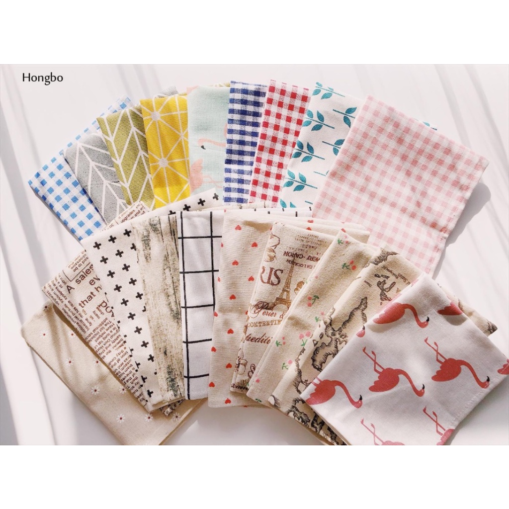 1 Tấm Lót Bàn Ăn Bằng Cotton Họa Tiết Kẻ Sọc Thời Trang Nhật Bản