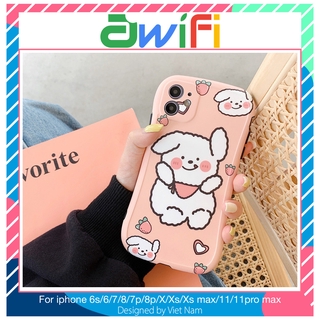 Ốp iphone - Ốp lưng imd cong Cún và trái dâu 6plus/6splus/7/8/7plus/8plus/x/xs/xsmax/11/11promax - Awifi Case