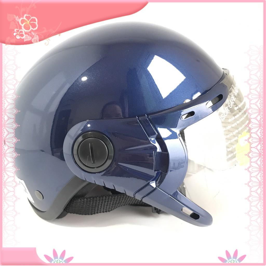 Mũ bảo hiểm nửa đầu có kính - Dành cho người lớn vòng đầu 56-58cm - GRS A33K - Xanh than bóng - Nón bảo hiể