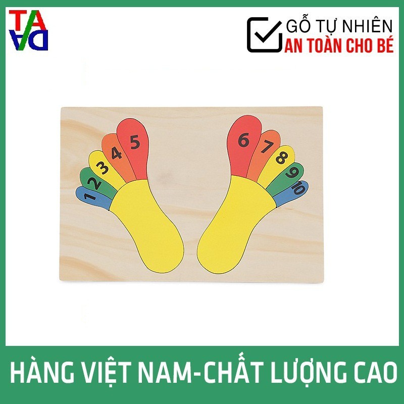 Đồ Chơi Gỗ VNXK Hợp Chuẩn, An Toàn Cho Bé - Tranh Ghép Hình Học Số - Học Chữ