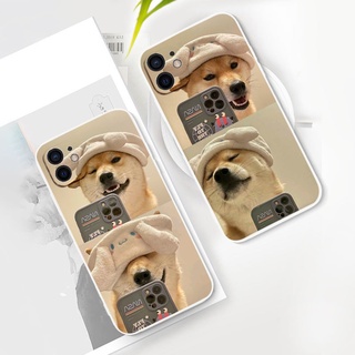 Ốp iphone viền vuông chú cún hài hước ốp cặp cho iphone Case 7+ i7 8 plus 12 Pro max 11 Pro X XS MAX XR 13pro/promax