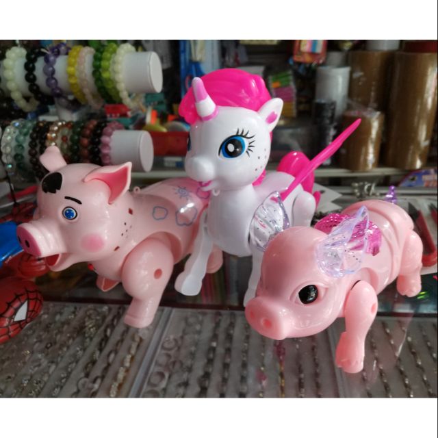 Ngựa pony, lợn chạy pin phát nhạc tặng kèm 2 pin AA !!!