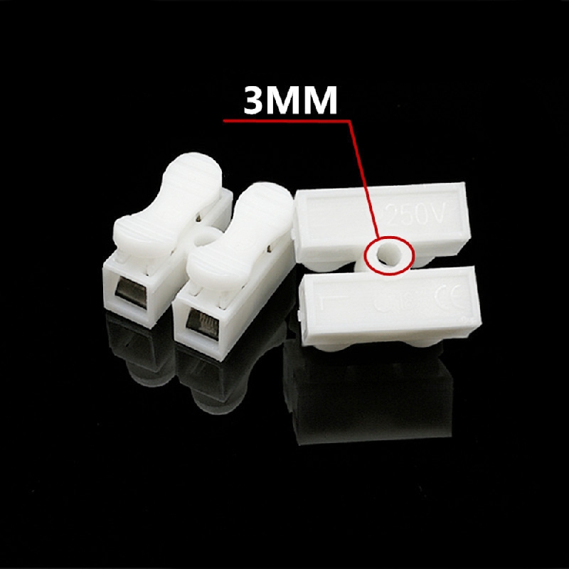 Quick 10pcs Cable Connector Terminal Clamp Spring Block Wire Connector Strip Led Wire Light Terminals