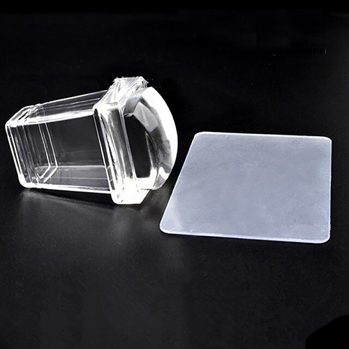 [Hàng mới về] Bộ 2 Dụng Cụ Dập Trang Trí Và Cạo Sơn Móng Tay Bằng Silicon Tiện Lợi