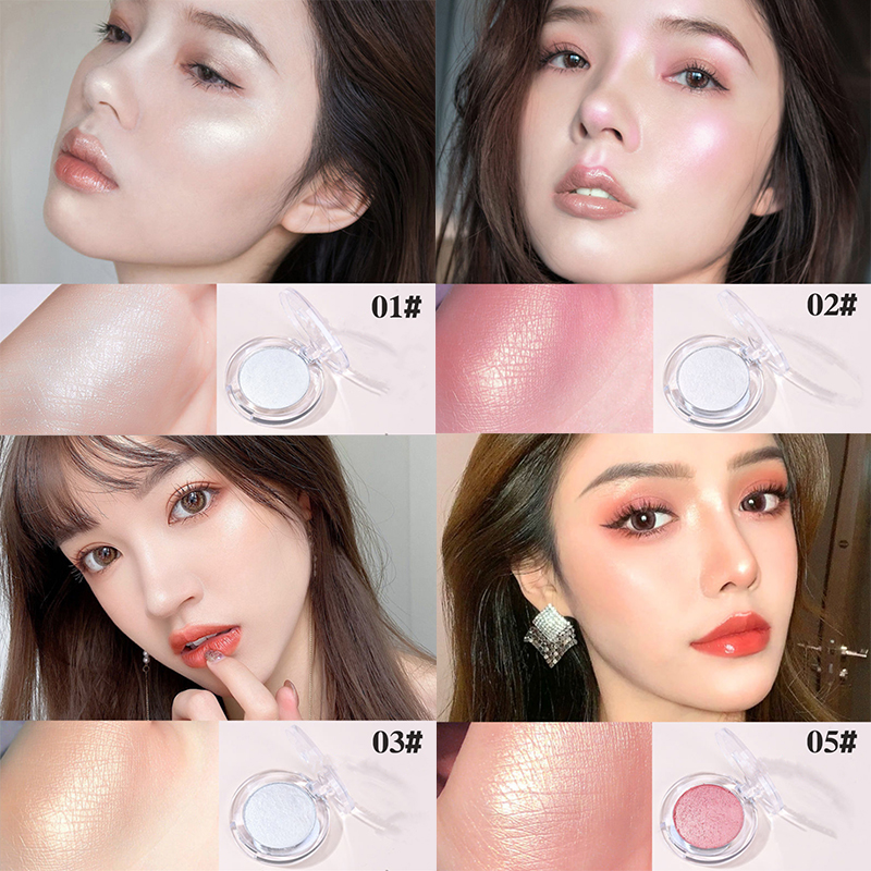 (Hàng Mới Về) Phấn Bắt Sáng Tạo Khối Kiêm Má Hồng Hai Đầu Lâu Trôi Ánh Ngọc Trai Lấp Lánh