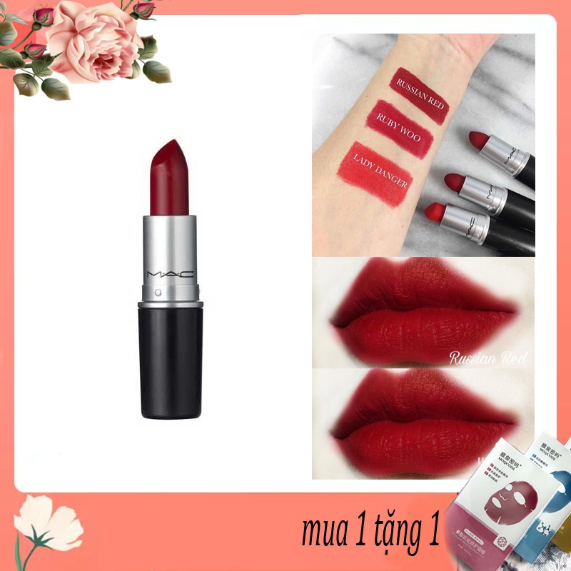 Son MAC Mịn Lì 612 Russian Red Màu Đỏ Đậm 3g Matte Lipstick - Fairy Beauty