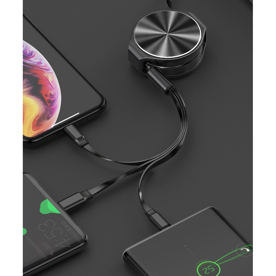 Cáp Pisen 3 trong 1 , 1.2m CD III, model: LS-AP10-1200, bảo hành 18 tháng - Hàng chính hãng