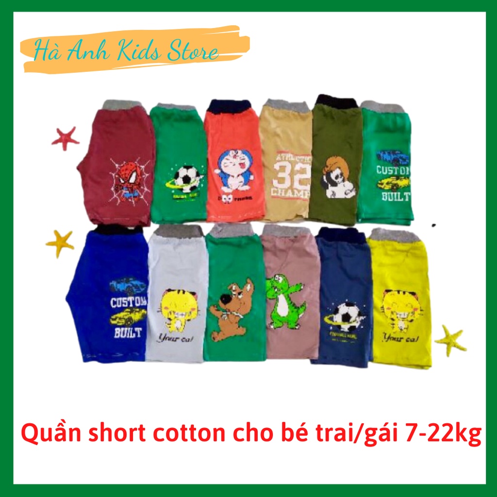 Sét 5 quần đùi lửng họa tiết hoạt hình cho bé trai/ gái 9-22kg