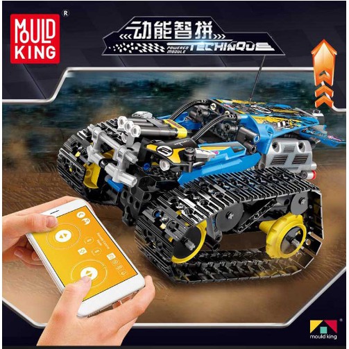 Đồ chơi Xe lắp ghép Lego technic điều khiển chạy từ xa xe đua địa hình bánh xích mould king 13032 13036