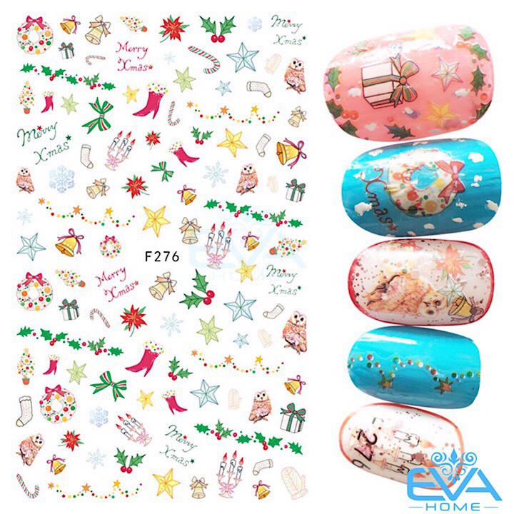 Miếng Dán Móng Tay 3D Nail Sticker Tráng Trí Noel Giáng Sinh F276