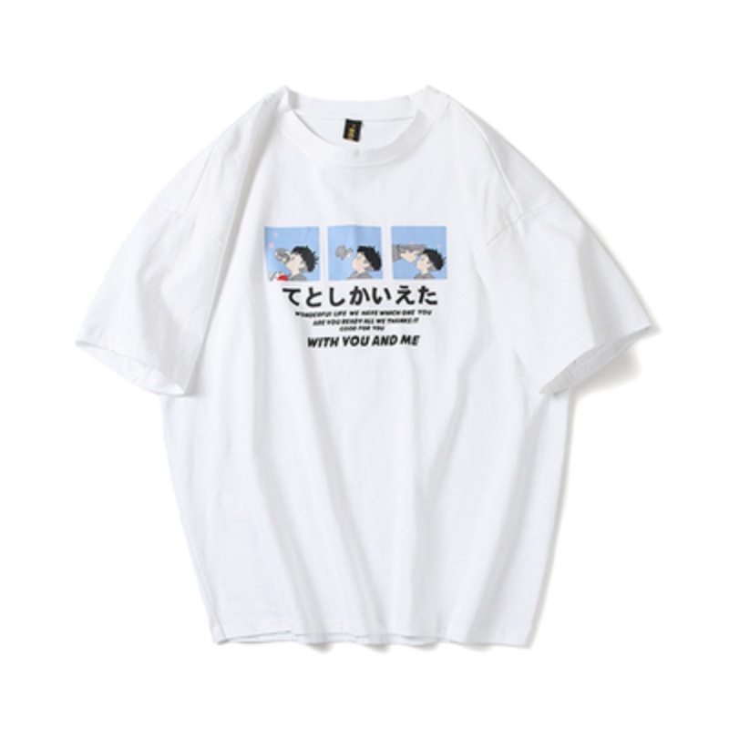 Áo Thun Tay Ngắn Cổ Tròn Đơn Giản Thời Trang Dành Cho Cặp Đôi