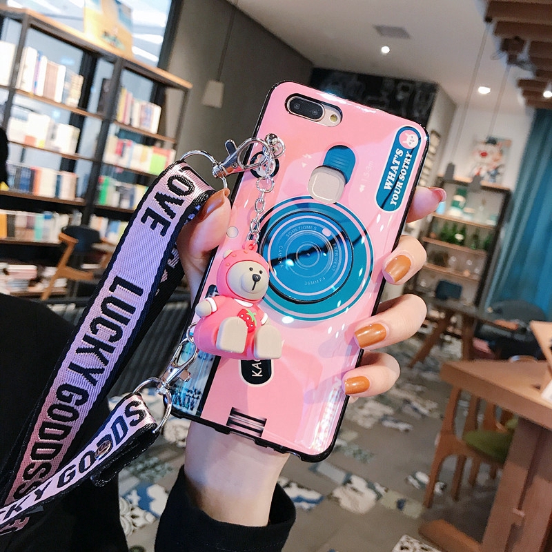 Ốp điện thoại blu-ray hình camera có dây đeo & giá đỡ cho Samsung Galaxy Note 8 9 10 Plus Lite A9 2018 J2 J3 J5 J7 Pro J7 Plus J2 J5 J7 Prime J8 J6 J4 2018