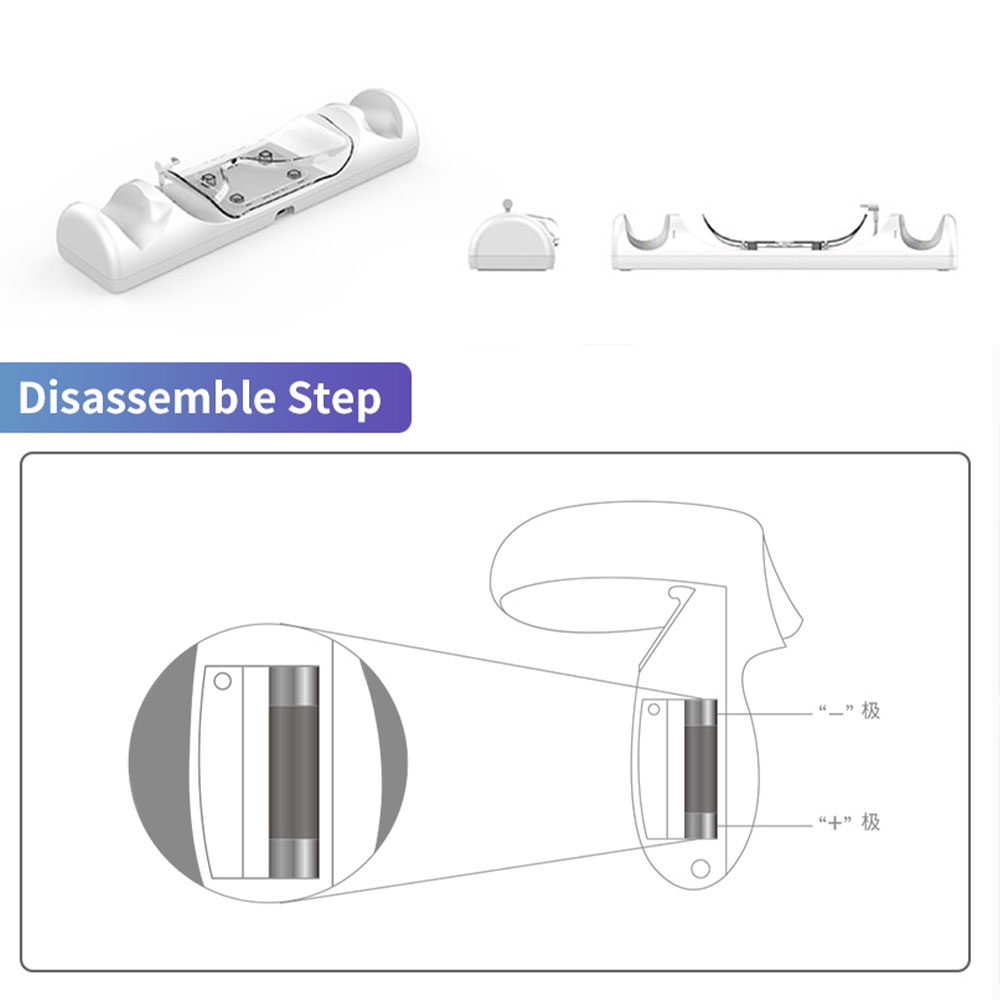 Đế Sạc Đứng Cho Kính Thực Tế Ảo Oculus Quest 2 VR Kèm Pin 2x1800mAh Cho Meta Quest 2