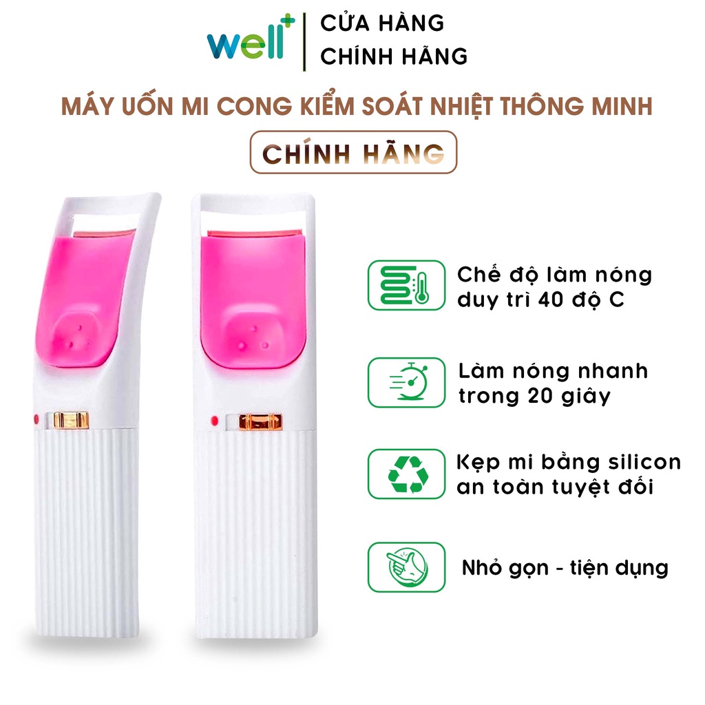 Máy Uốn Mi Bằng Nhiệt An Toàn, Dụng Cụ Uốn Lông Mi Cong Tự Nhiên Bằng Nhiệt Kiểm Soát Nhiệt Độ Thông Minh