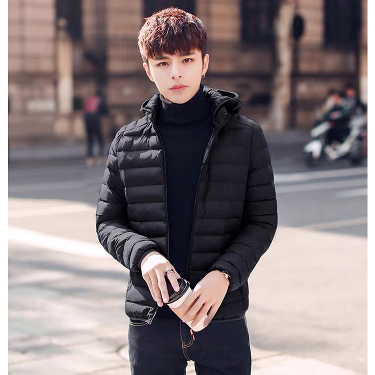 Áo Khoác Phao Nam 3 Lớp Chần Lông Vũ Logo Ngực Nón Tháo Rời Đi Mưa Cản Gió Đông Lạnh Siêu Bền Hàng Cao Cấp Loại 1