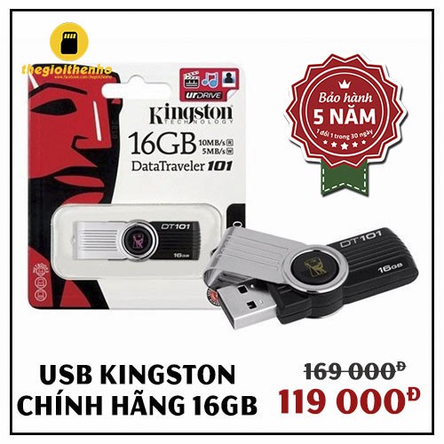 USB 16GB KINGSTON CHÍNH HÃNG BẢO HÀNH 5 NĂM