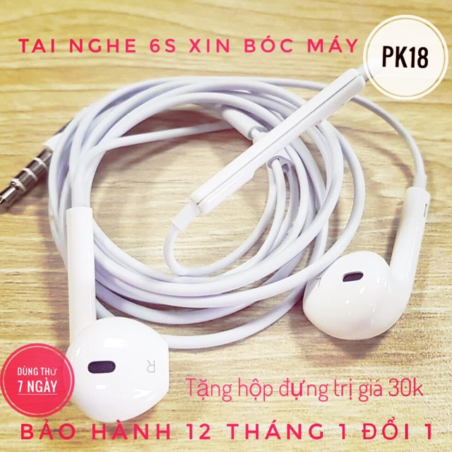 Tai nghe 6s zin bóc máy( tặng hộp đựng 30k)