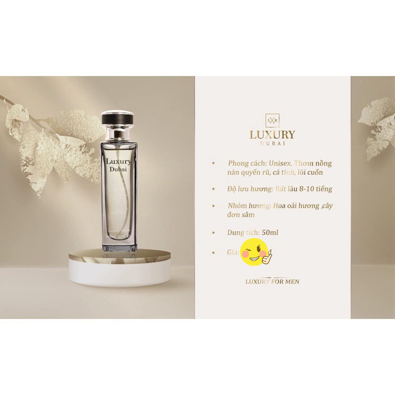 Nước Hoa Luxury Dubai 50ml - Tinh Dầu Nước Hoa Luxury Dubai