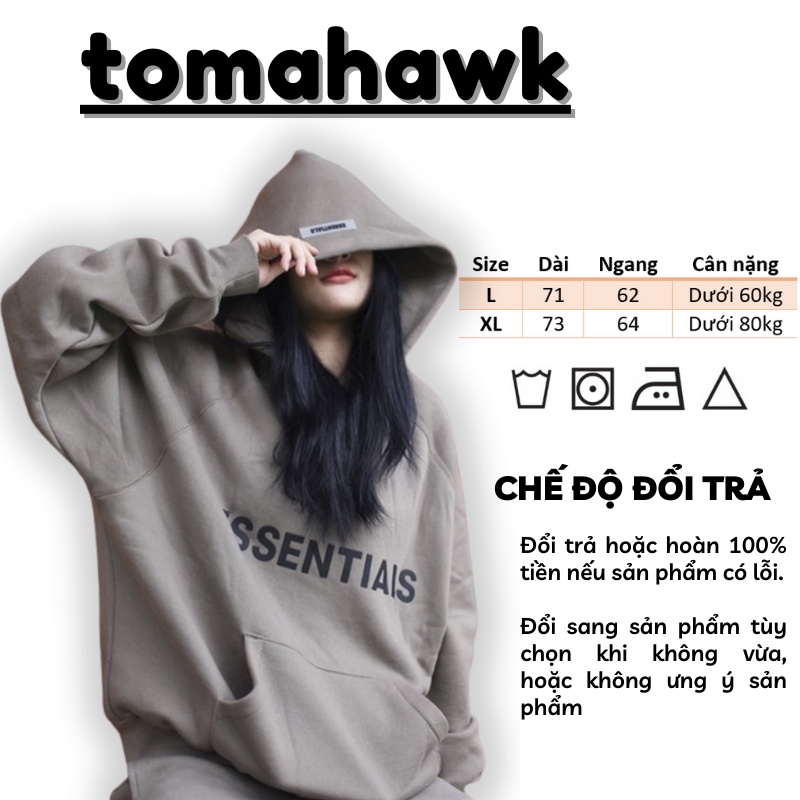 Áo Hoodie Nam Nữ Form Rộng Local Brand ESSENTIALS FEAR OF GOD SS2021 Nhiều Màu Unisex | Tomahawk Clothes | BigBuy360 - bigbuy360.vn