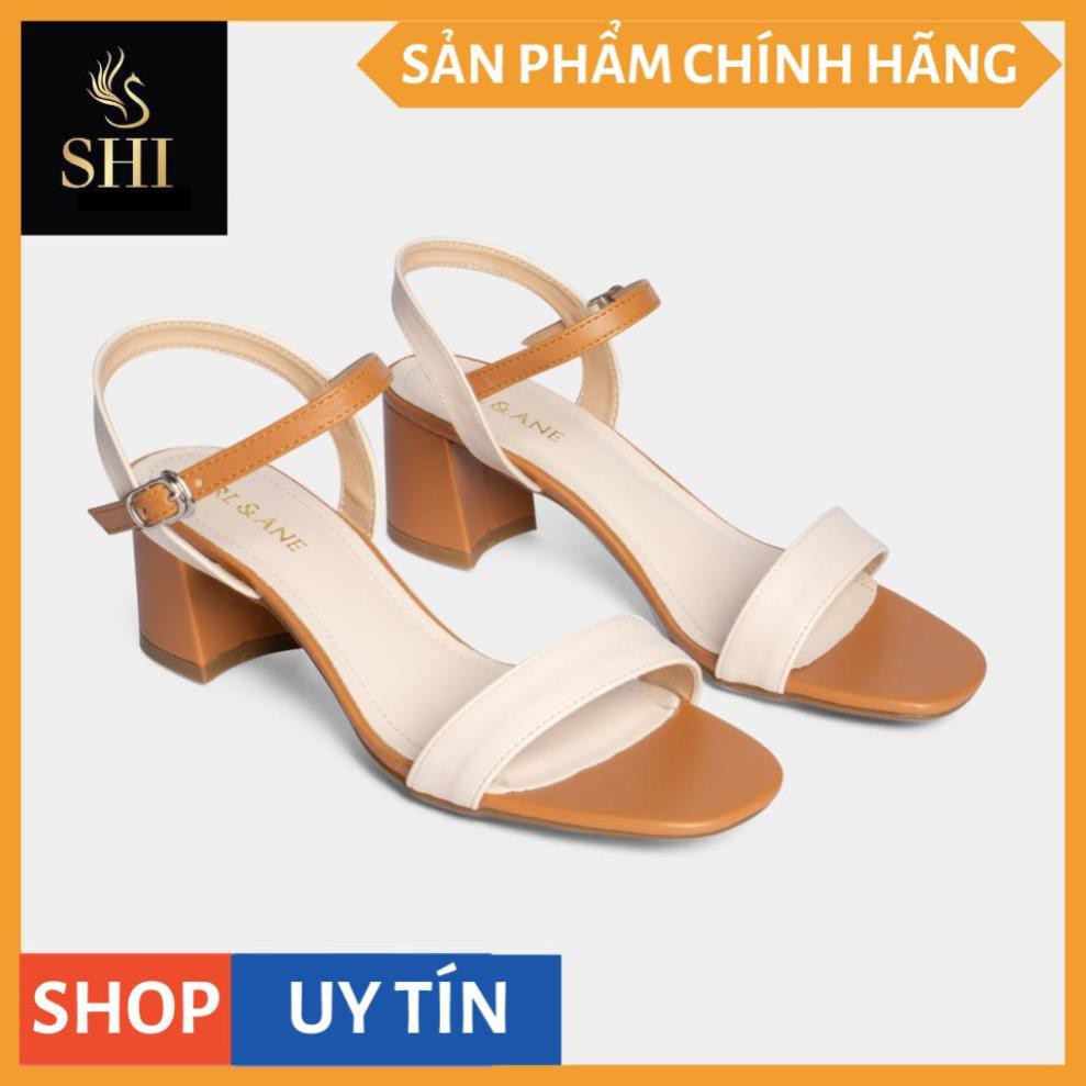 Carl & Ane - Giày sandal thời trang nữ mũi vuông phối dây nhiều màu tinh tế cao 5cm màu kem phối bò _ CS004 | BigBuy360 - bigbuy360.vn