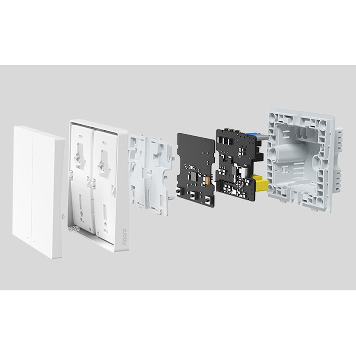 Công tắc âm tường Xiaomi - Aqara D1 có dây N - 2200w bản mới 2020 - có đèn báo, hỗ trợ homekit, 1-2-3 nút bản Zigbee