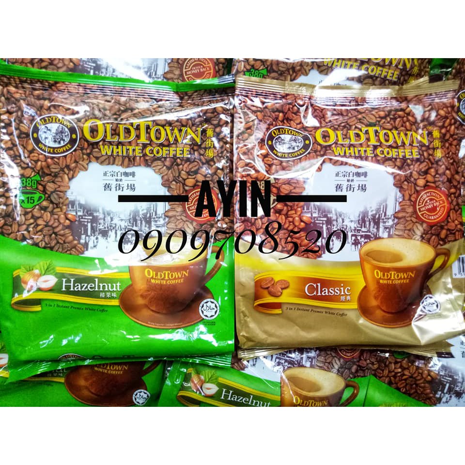 Cà phê trắng vị hạt dẻ OldTown White Coffee HAZELNUT Malaysia