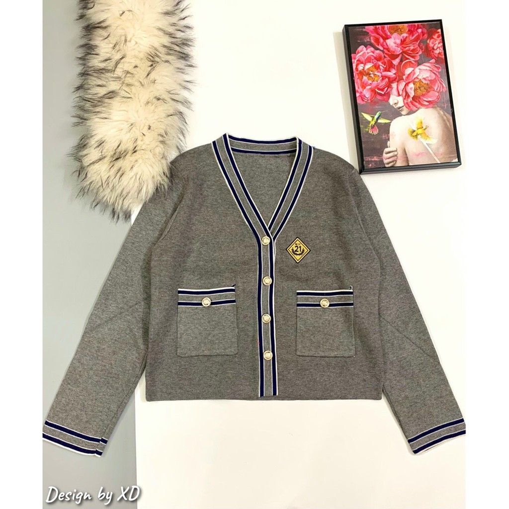Áo len cardigan kiểu dáng học sinh