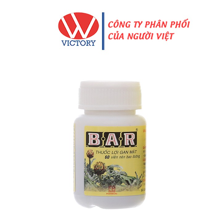 BAR Actiso 60 viên - Viên uống mát gan lợi mật, giải độc - Victory Pharmacy