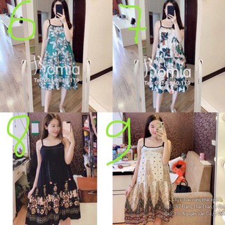 Váy lanh bầu 2 dây siêu mát