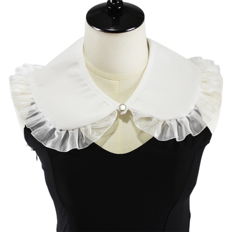 Cổ áo sơ mi giả bằng cotton phối ren màu trắng phong cách Nhật Bản dành cho nữ | BigBuy360 - bigbuy360.vn