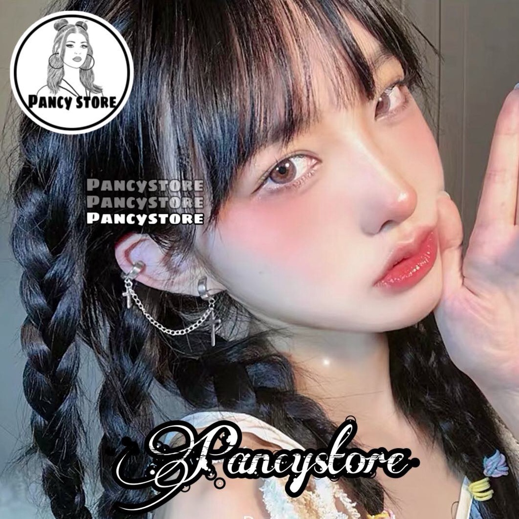 kẹp tai không cần xỏ lỗ 2 thánh giá titan không gỉ Unisex nam nữ