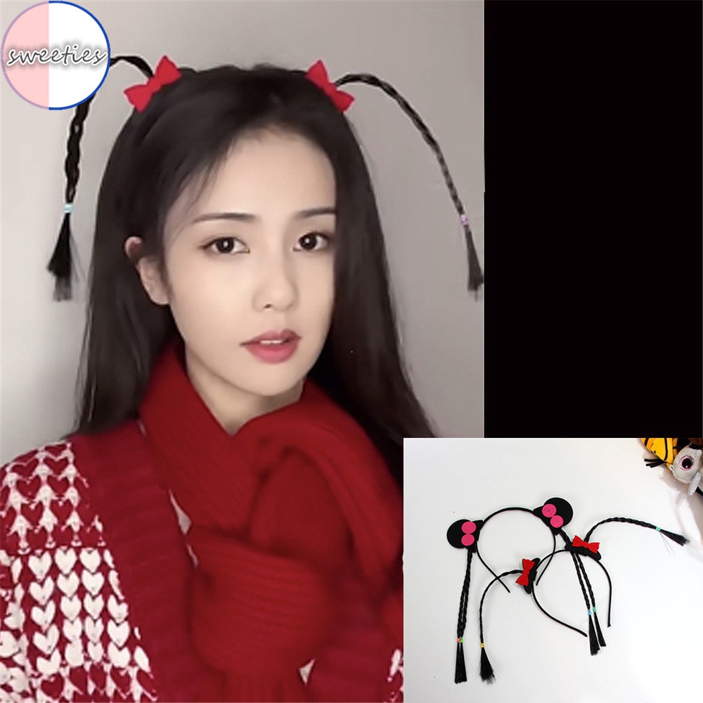 Băng Đô Cài Tóc Giả Thắt Bím Dễ Thương Cho Nữ