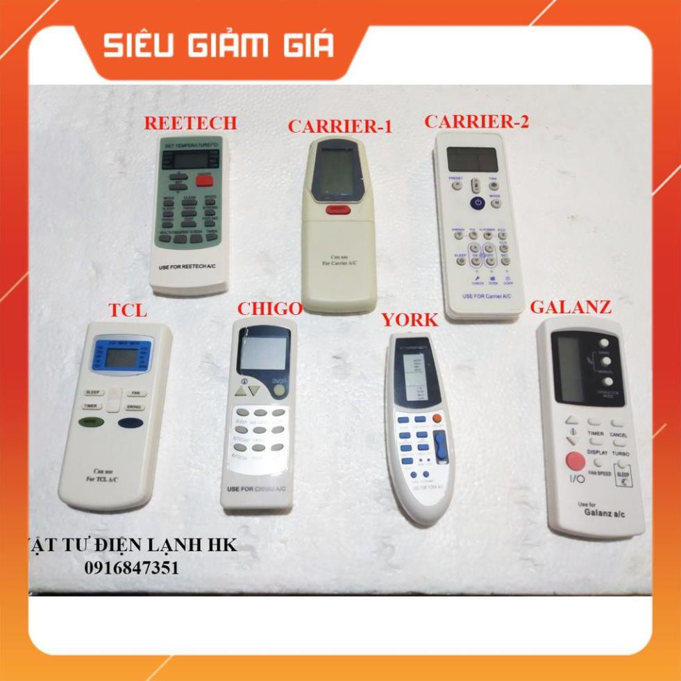 Điều khiển điều hòa các hãng mẫu như hình - Remote máy lạnh