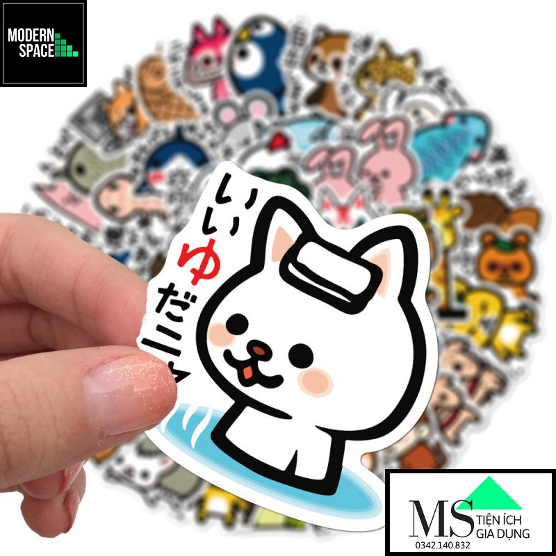 Sticker PVC Dễ thương ST-096 - Cả bộ 50 Hình Stickers Chống nước Dán Mũ bảo hiểm Vali Laptop Điện thoại Dán xe