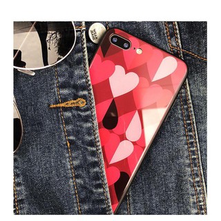 Ốp Cường Lực Tim Đỏ Đen ip6,6s,6plus,6splus,7,7plus,8,8plus,X