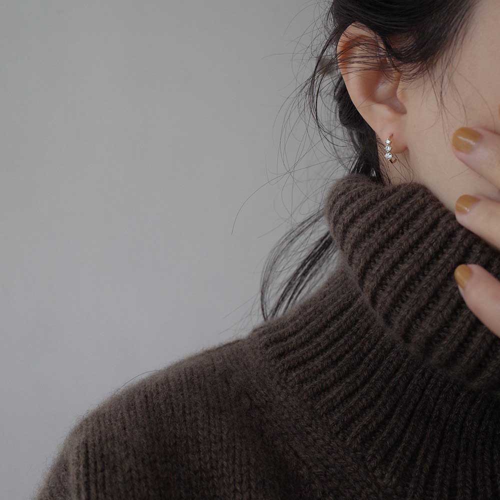 Bông Tai Mạ Vàng / Bạc 925 Đính Đá Zircon Đơn Giản Thanh Lịch Thời Trang Dành Cho Nữ