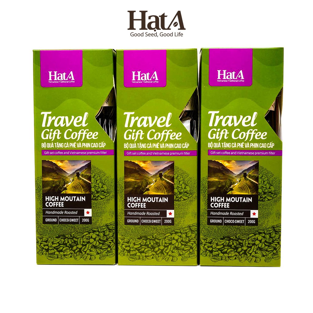 Cà phê High Moutain Hạt A Cafe Travel Gift Coffee 100% hạt Arabica nguyên chất hương vị nhẹ nhàng 200gr