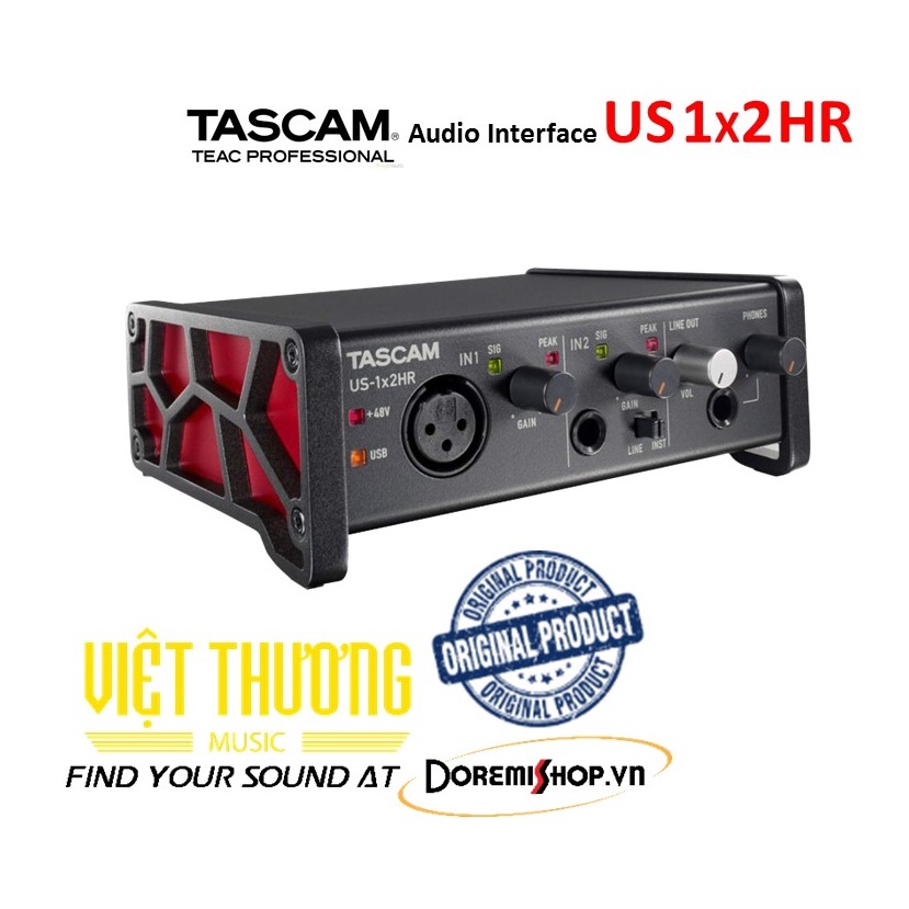 Thiết bị chuyển đổi tín hiệu âm thanh số audio interface TASCAM US-1x2HR
