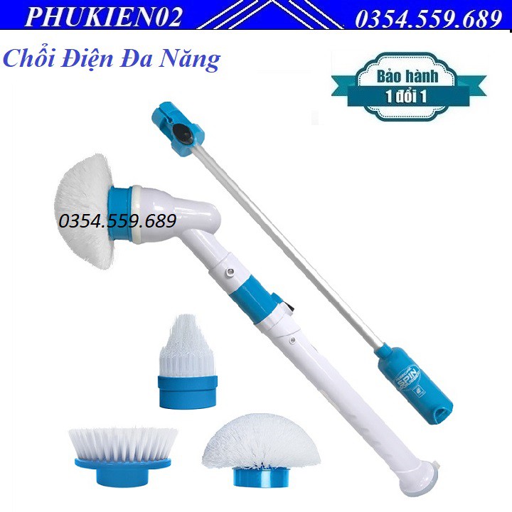 Chổi sạc điện đa năng 3 đầu Spin 300RPM- Máy Chà, tẩy rửa Vết Bẩn vệ sinh-nhà tắm Thông Minh 360 Độ ,Tiện lợi Dễ Sử dụng