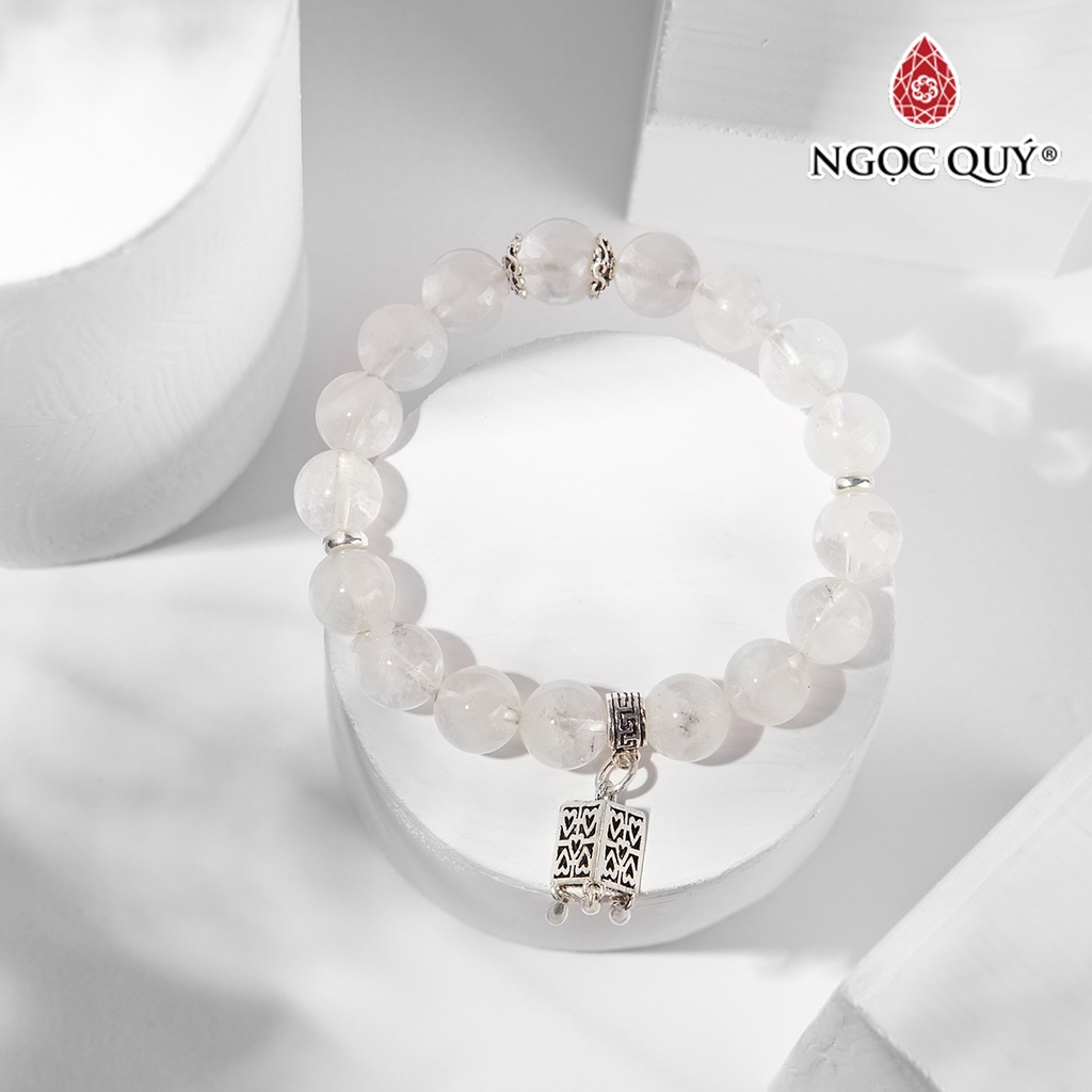 Vòng tay TA ưu linh trắng phối charm lồng đèn - Ngọc Qúy